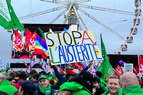 Thousands of protesters gather in Brussels calling for better wages and public services